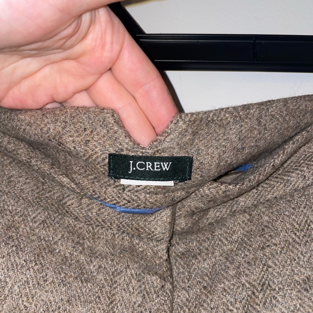 J Crew 100% Wool Size 4 Women’s Tan Brown Cream Colored Comfy Casual Skirt - Picture 2 of 3